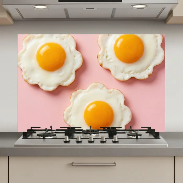 Eieren - Bloem - Roze keuken achterwand spatscherm klein -3d_website