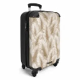 Botanisch - Patroon - Beige NBS - Handbagage koffer - Volwassenen Unisex middel -productfoto_3d