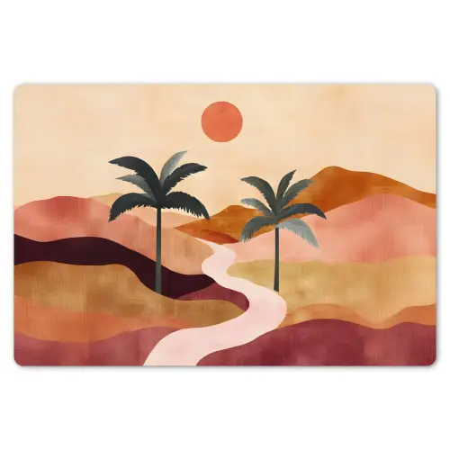 Heuvels - Palmbomen - Abstract Placemat vinyl groot -zzsfeer1_Kitchenyeah-website