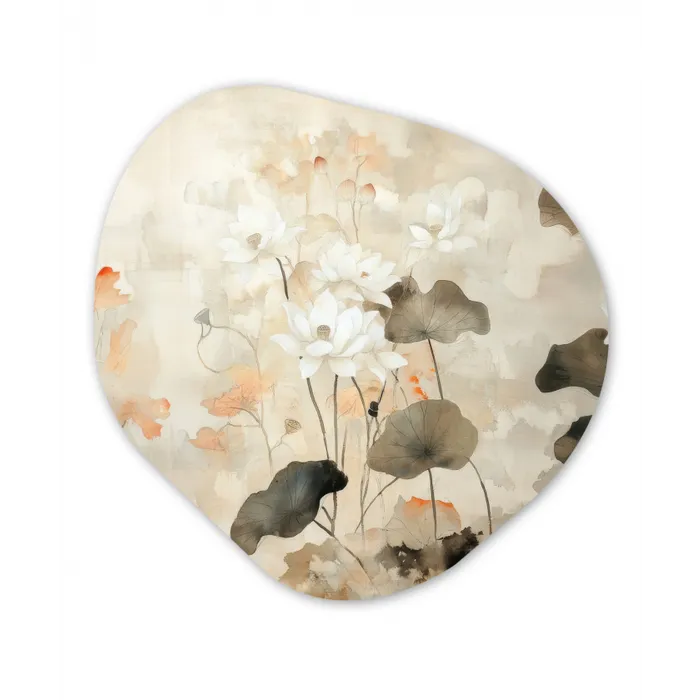 Bloemen - Japandi - Wabi sabi Wandcirkel Organisch Forex 3mm klein -3d