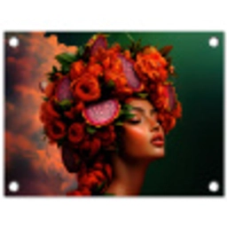 Vrouw - Drankenfruit - Rozen tuinposter los doek klein -3d