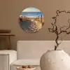 Strand - Zee - Nederland - Duinen - Zon Wandcirkel kunststof plaat 5mm dik klein -sfeer1