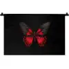 Vlinder - Rood - Contrast Wandkleed katoen klein -zz3d