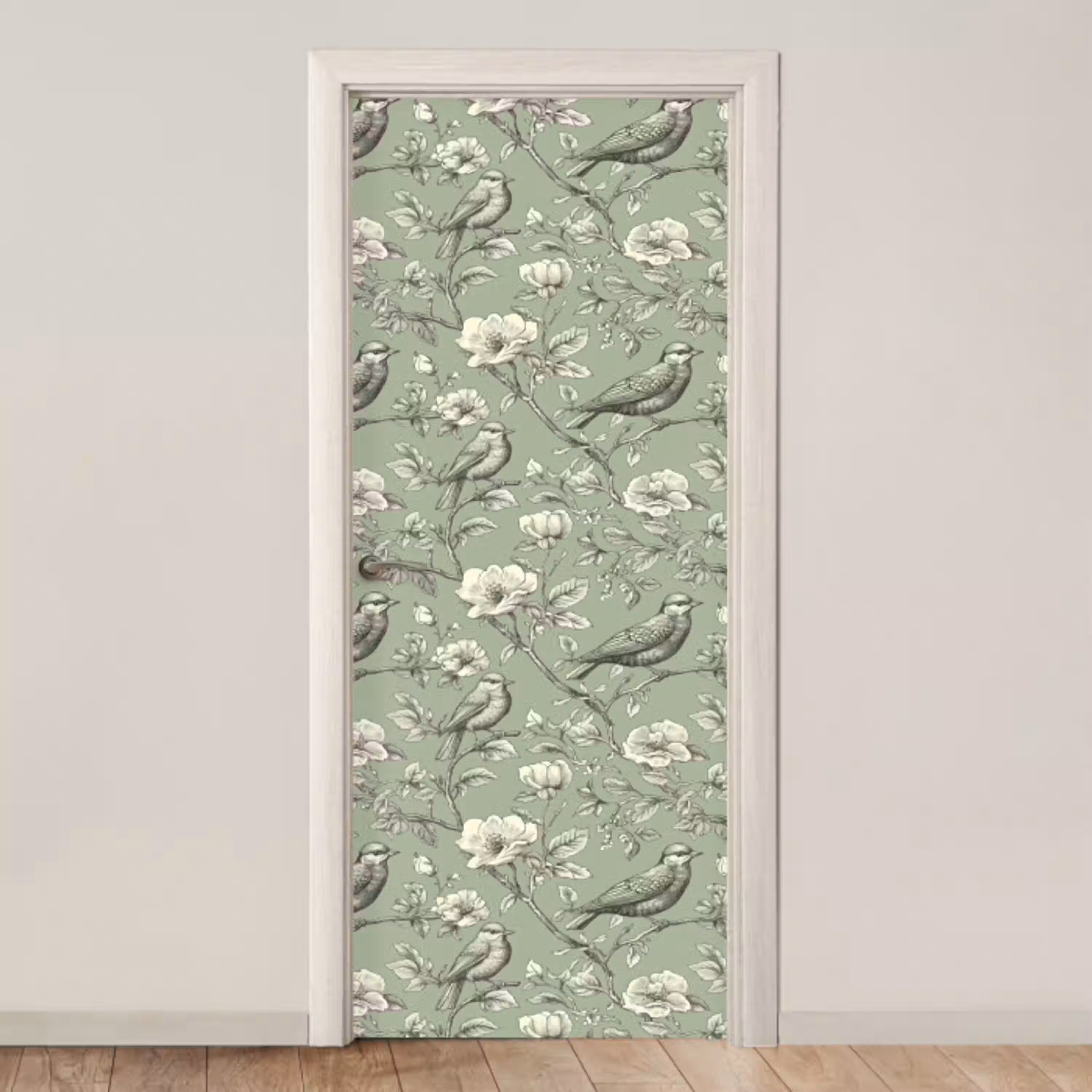 Klassiek - Botanisch - Groen deurposter klein 289 -3d_beige