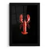 Kreeft - Glossier Rood - Zwart fotolijst zwart zonder passe partout klein -3d