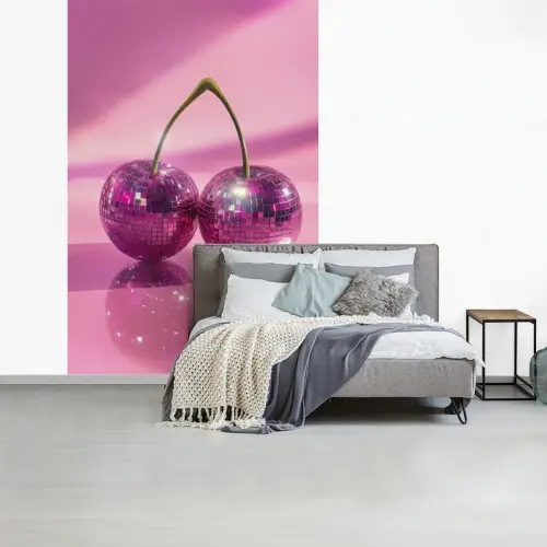 Glitter - Discobol - Roze - Kersen fotobehang vinyl groot -slaapkamer
