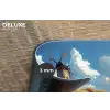Windmolen - Heuvel - Bloemen - Kleurrijk Placemat vinyl groot -closeup