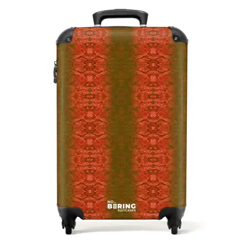 Rood groen slangenhuid met symmetrische schubstructuur NBS - Handbagage koffer - Volwassenen Unisex middel -productfoto_recht