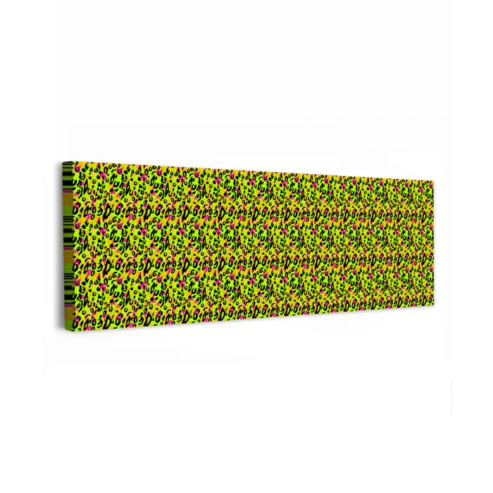 Dieren - Neon - Groen - Panterprint canvas 2cm klein 828 -z3d