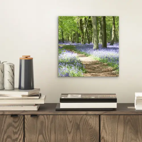 Bos - Pad - Bloemen - Paars - Groen - Natuur aluminium wit klein -sfeer1
