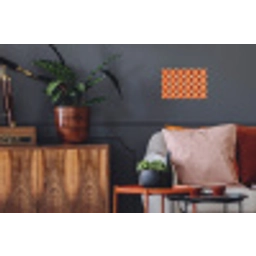Geometrisch - Retro - Oranje Muursticker klein 286 -kamerbank