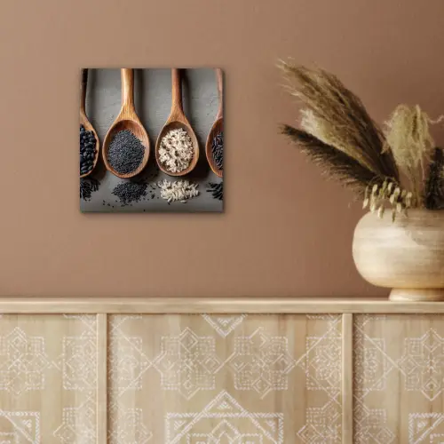 Houten - Lepels - Rijst - Zaden aluminium wit klein -sfeer4