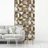 Abstract - Retro - Bruin fotobehang vinyl groot 64 -woonkamer