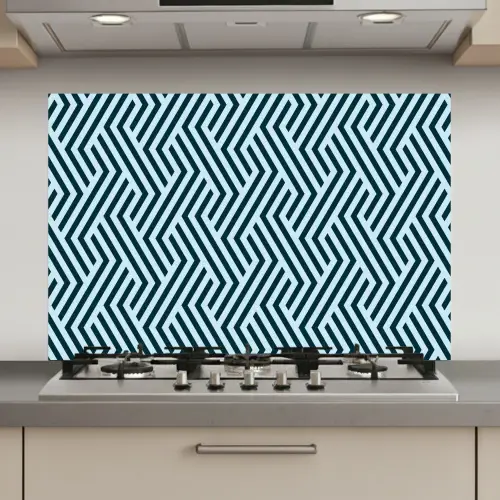 Patroon - Blauw - Lijnen - Zigzag keuken achterwand spatscherm klein 900 -3d_website