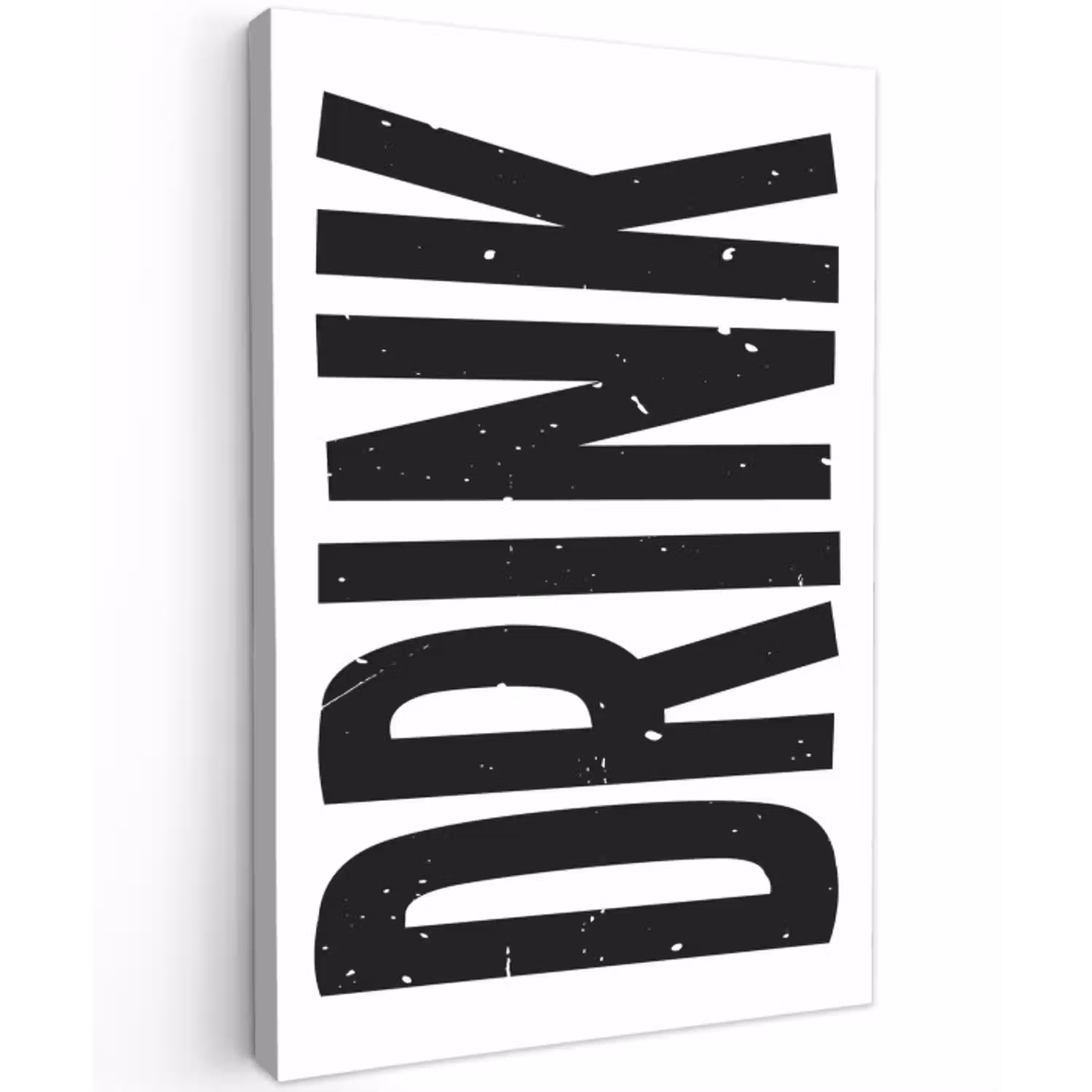 Drink - Zwart - Wit - Decoratie Tuinposter op houten frame 2 cm dik klein -3d