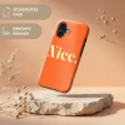 Oranje - Gebroken wit - Nice Toughcase MagSafe Apple iPhone 17 klein -USP_RandenV_DE