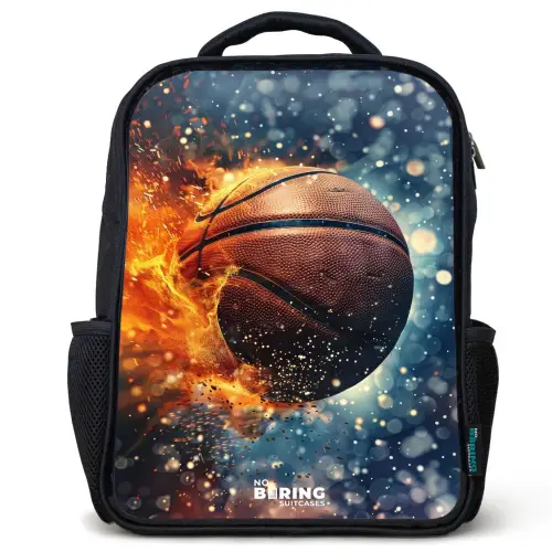 Bruisende basketbal Rugzak - Zwart middel -3d
