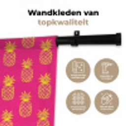 Ananas - Trendy - Roze Wandkleed katoen klein 269 -sfeer2
