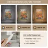 Burger - Eten - Kunst - Grijs - Graffiti Light Box met kabel (Tafellamp) klein -USP_lichtkleurNL
