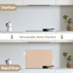Zachte Zandgloed keuken achterwand spatscherm klein -voor_na_DE