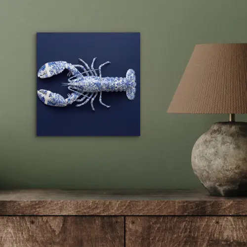 Kreeft - Porselein - Delfts - Blauw aluminium wit klein -sfeer2