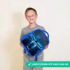 Vliegtuig opstartend in futuristisch nachtlandschap Kinderrugzak - Blauw middel -sfeer1_DE
