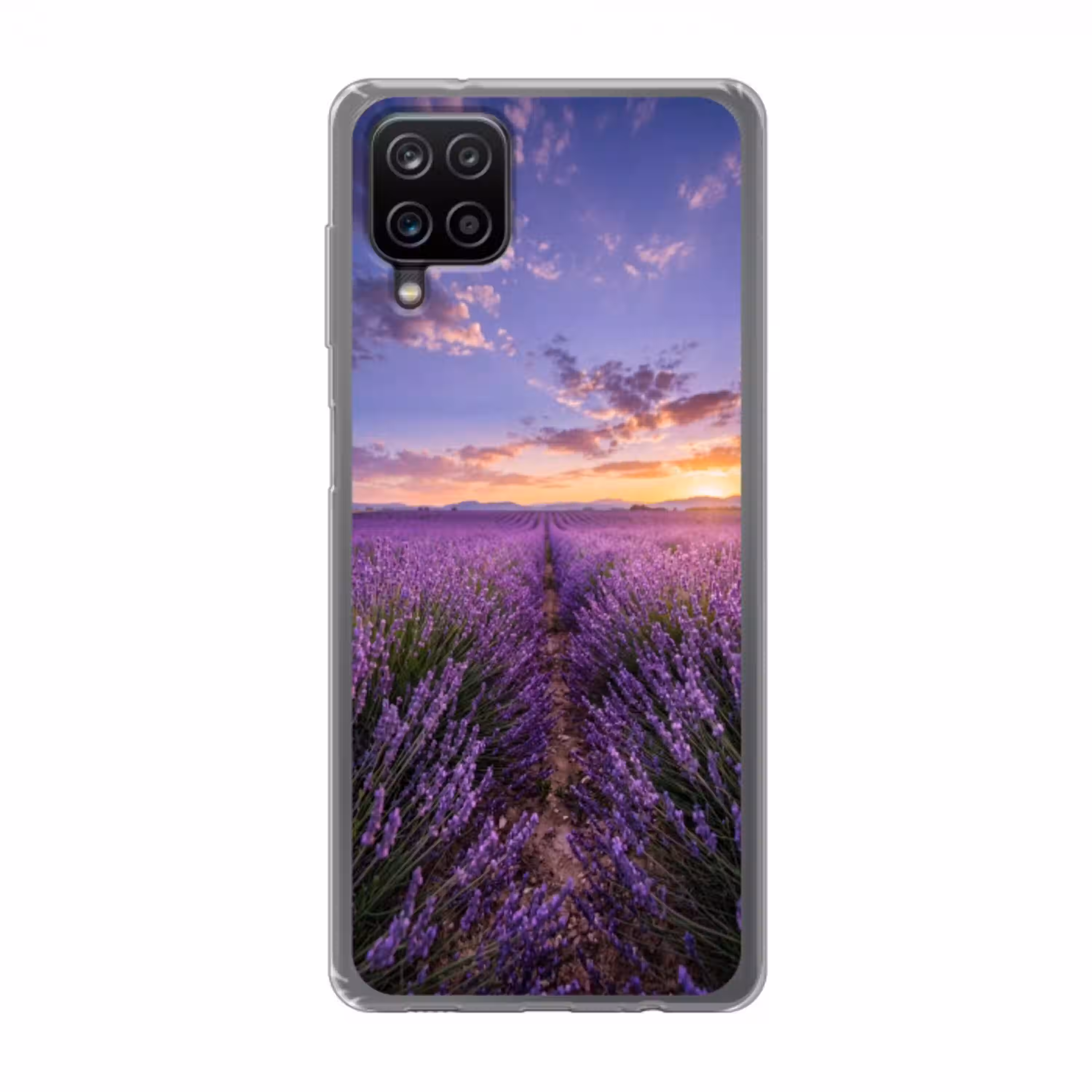 Lavendel - Veld - Natuur - Paars Telefoonhoesje Samsung Galaxy A12 klein -3d