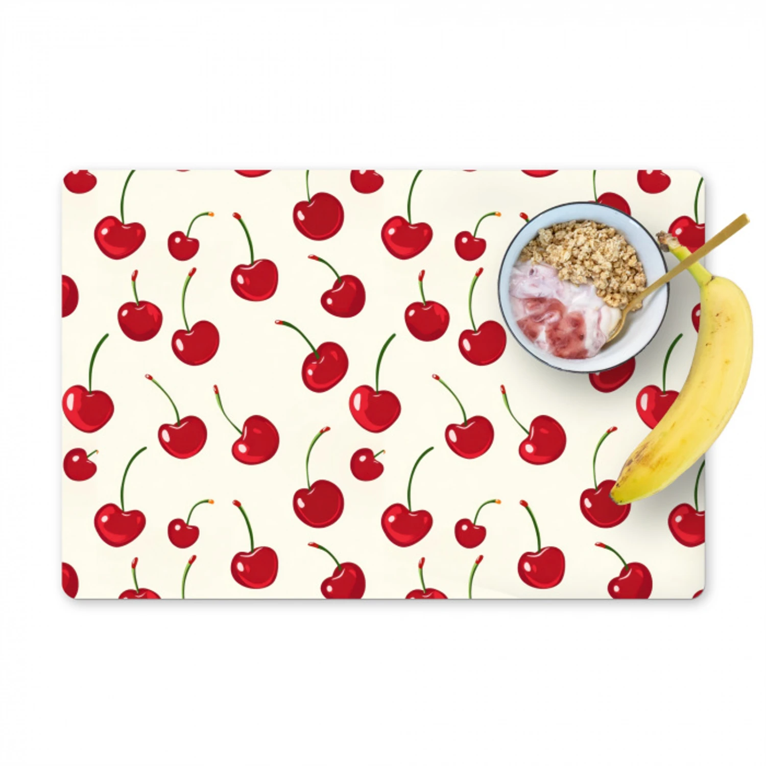 Kersen - Minimalistisch - Rood Placemat vinyl groot 368 -zzzproduct_Kitchenyeah-website