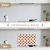 Botanisch - Patroon - Bordeaux keuken achterwand spatscherm klein 900 -voor_na_NL