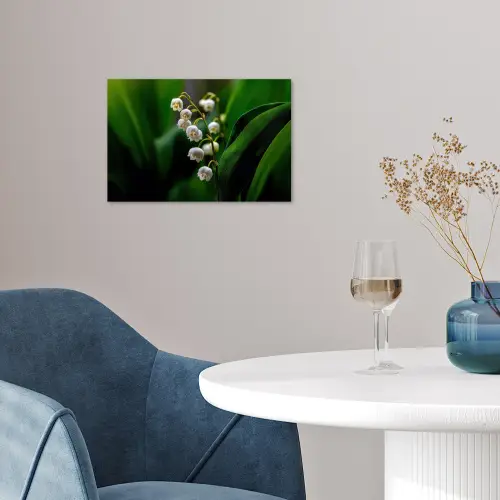 Bloemen - Wit - Bladeren - Lelietjes poster papier klein -sfeer3