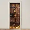 Kluisdeur - Goud - Geld - Hout deurposter klein -3d_beige