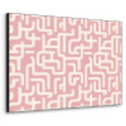 Doolhofpatroon - Roze - Wit - Abstract Textielframe zwart klein 947 -3d