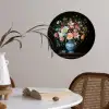 Roze - Bloemen - Vaas - Kleuren Wandcirkel behangsticker klein -sfeer3