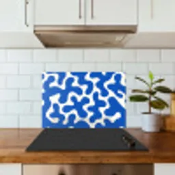 Vormen - Abstract - Blauw - Golven keuken achterwand spatscherm klein -sfeer2