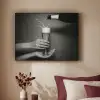 Champagnefles - Glas - Minimalistisch - Spetters Textielframe zwart klein -sfeer1