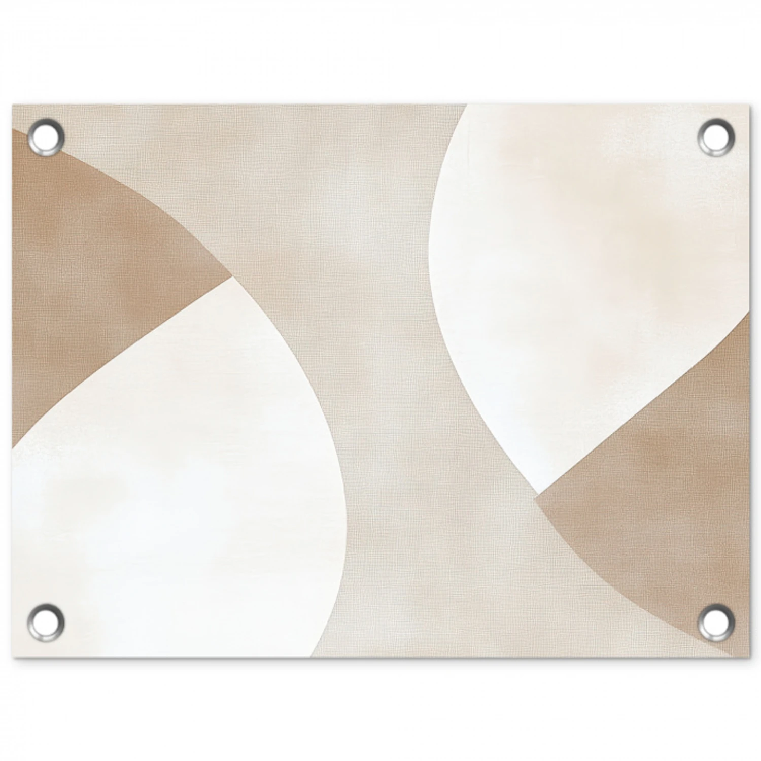 Bruin - Japandi - Abstract tuinposter los doek klein -3d