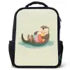 Otter - Strandbal - Kleurrijk Rugzak - Zwart middel -3d