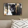 Panter - Zwart - Abstract - Verfstreken canvas 2cm klein -sfeer3