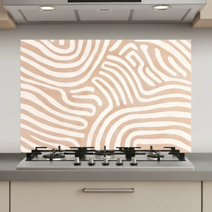 Beige - Aardspatroon keuken achterwand spatscherm klein -3d_website