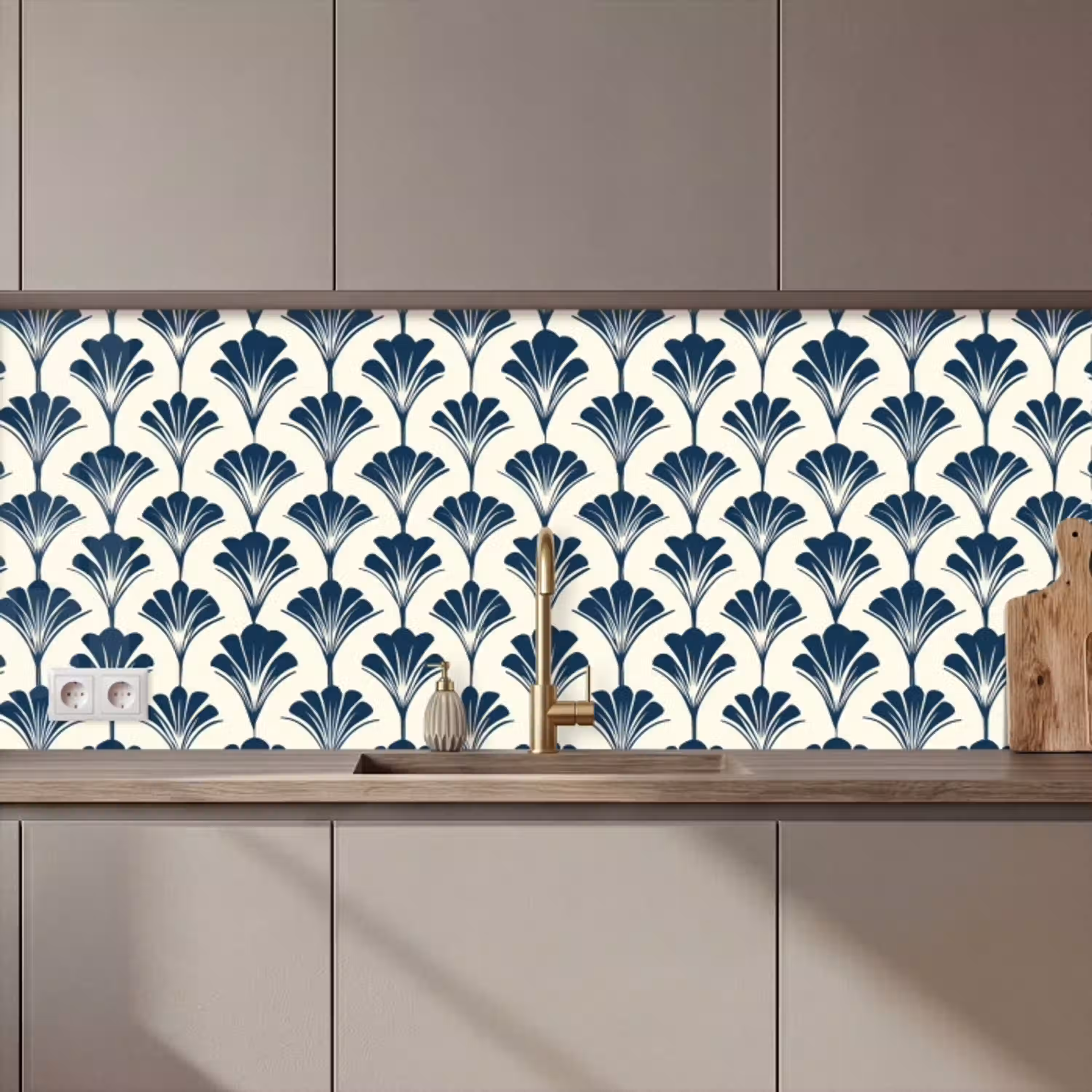 Klassiek - Motief - Blauw keuken achterwand 2 middel 871 zz_3dshopping