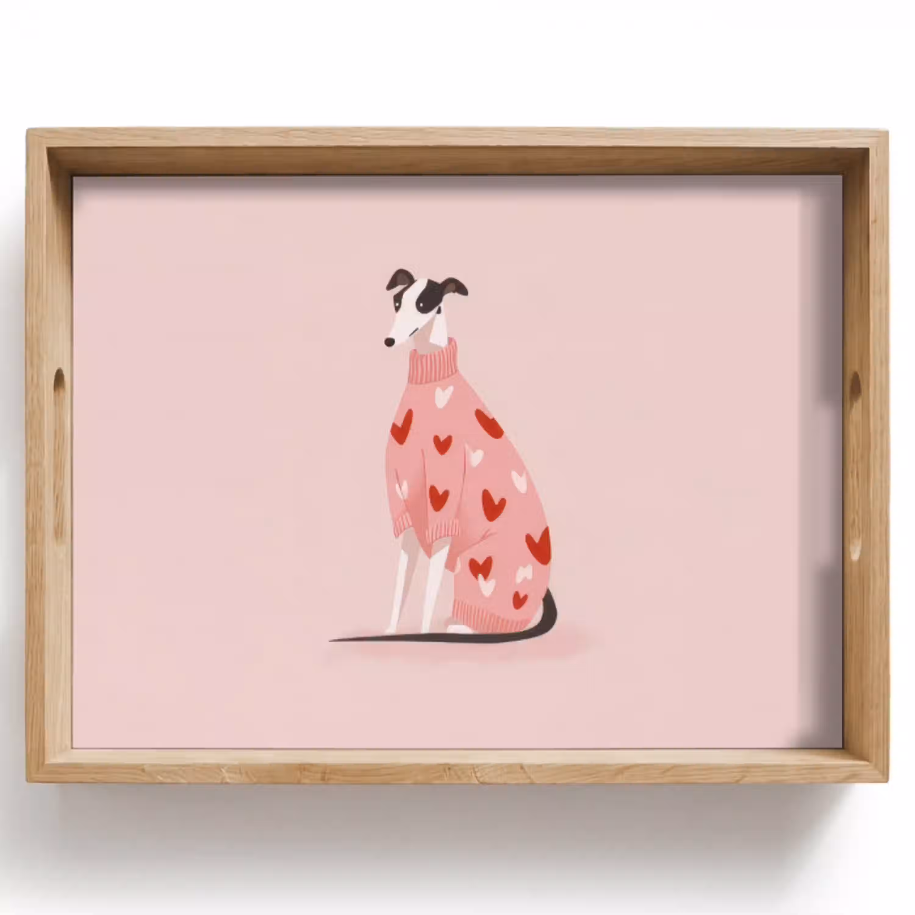Hond - Hartjes - Roze Dienblad Rechthoek middel -z3d_shopping