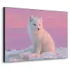 Poolvos - Sneeuw - Roze Textielframe zwart klein -3d