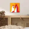 Kippen - Oranje - Vlakken aluminium wit klein -sfeer3