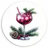 Winter - Cocktail - Decoratie - Drank - Kerst KitchenYeah - Keuken - Wandcirkel Forex klein -3d