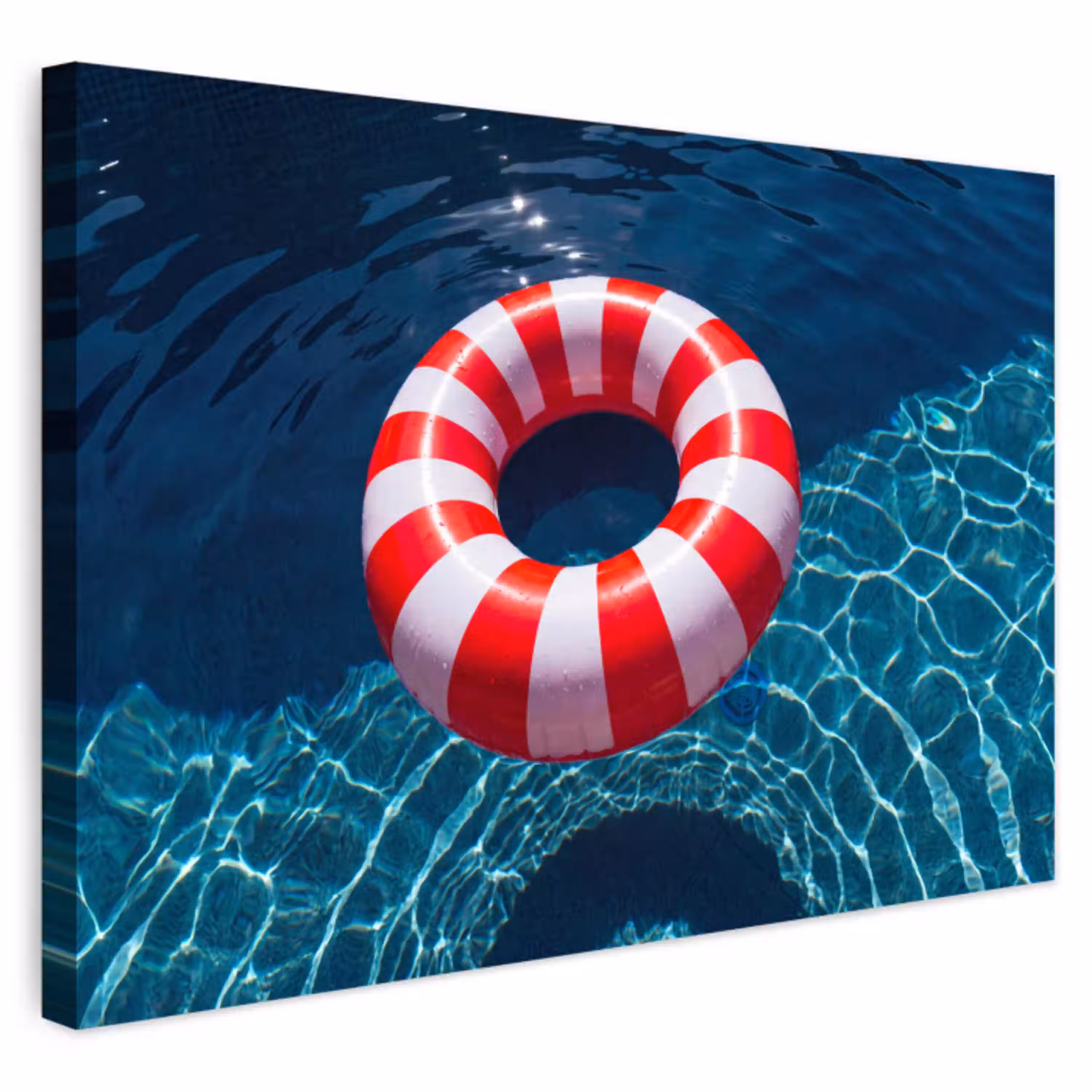 Recreatie - Water - Zomer - Rood - Wit Tuinposter op houten frame 2 cm dik klein -3d