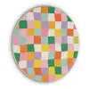 Vierkanten - Kleurrijk - Golvend Akoestische PET Vilt - Rond klein -3d