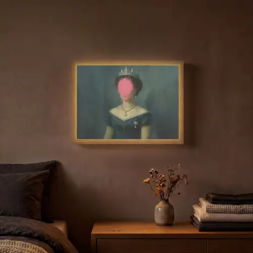 Kroon - Roze druipend verf - Portret Light Box met batterij (Wandlamp) middel -sfeer4