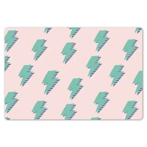 Patroon - Bliksem - Roze - Groen Placemat vinyl groot 368 -zzsfeer1_Kitchenyeah-website