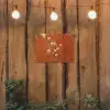 Bloemen - Wit - Subtiel - Roestkleur tuinposter los doek klein -sfeer1