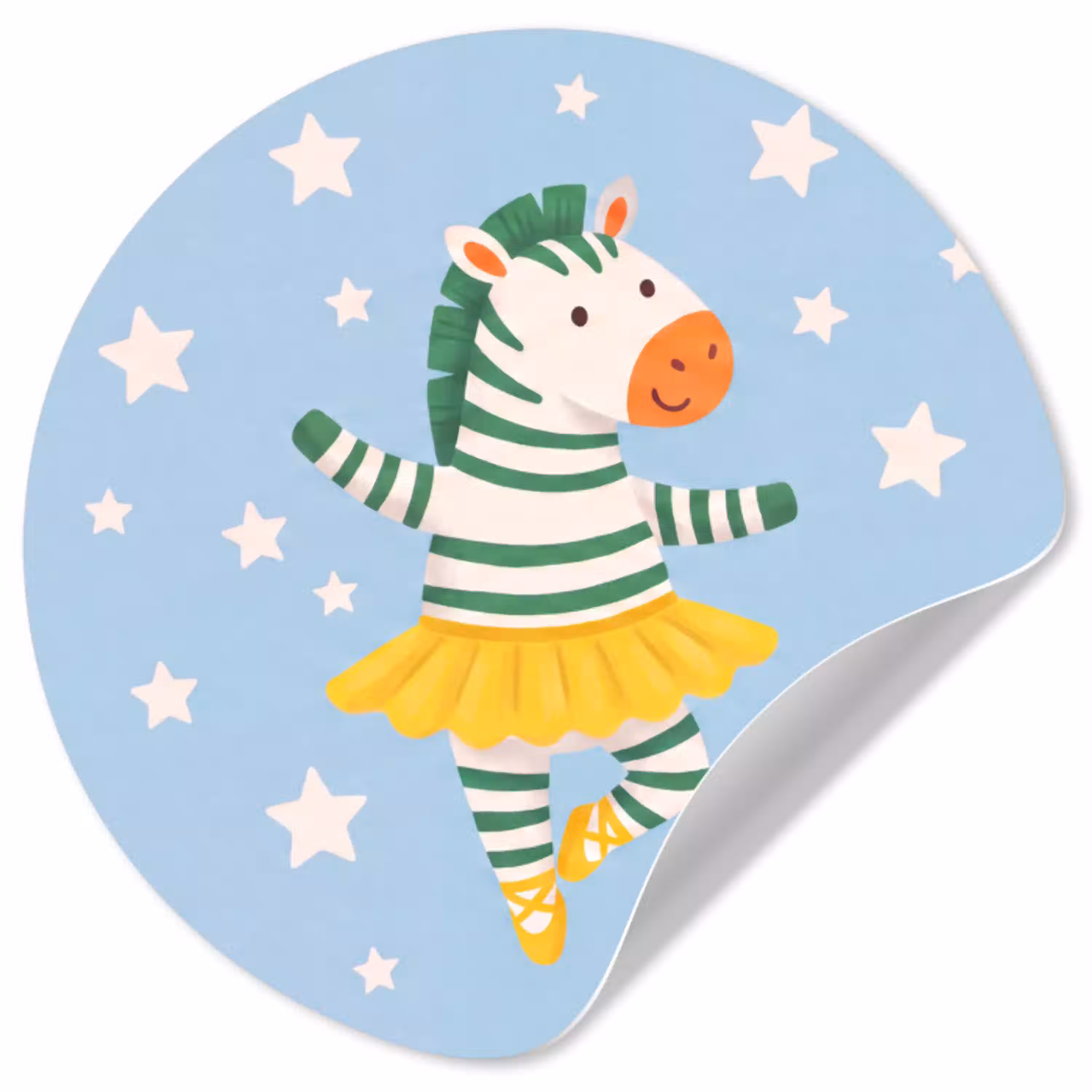 Dieren - Dans - Illustratie - Kinderkamer - Sterren Wandcirkel behangsticker klein -3d